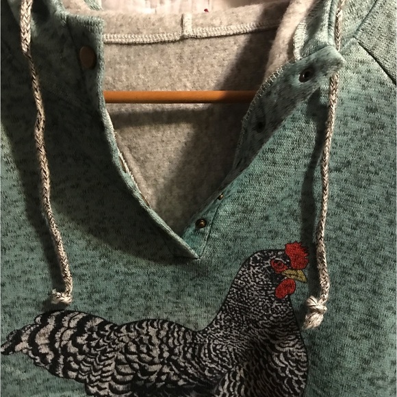 Rooster multicolor hooded sweatshirt Size 2XL - Picture 4 of 7